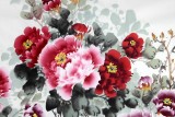 【已售】王宝钦精品六尺牡丹九鱼图《富贵有余》(询价)