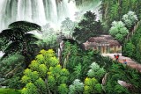 【已售】吴东小八尺聚宝盆山水画《旭日祥云》