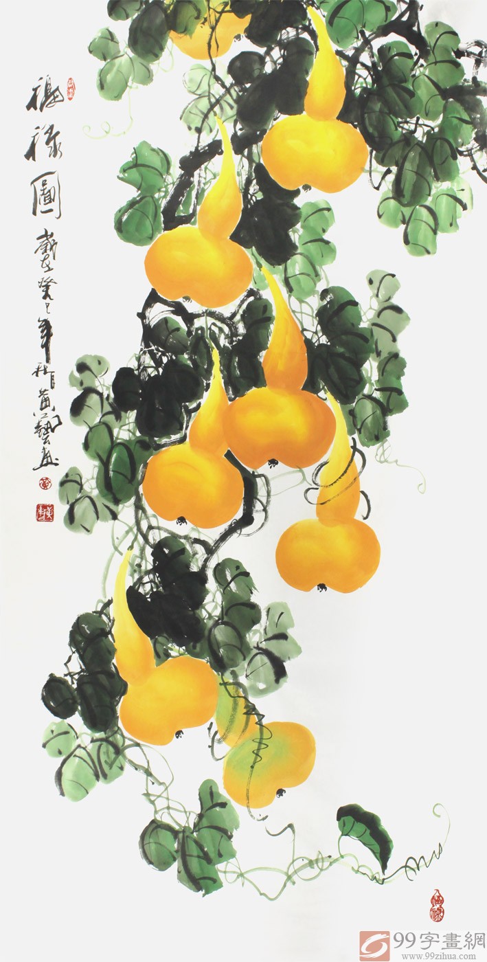 已售四尺招财辟邪葫芦福禄图