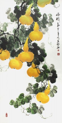 【已售】四尺辟邪葫芦《福禄画》