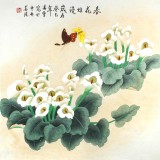 【已售】凌雪四尺斗方工笔花鸟画《春花烂漫》