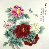 【已售】凌雪四尺斗方蝴蝶牡丹《花开富贵》