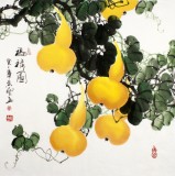 【已售】四尺斗方家居风水葫芦画《福禄图》