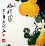 【已售】四尺斗方家居风水葫芦画《福禄图》