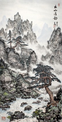 SK名家蒲家瑞四尺办公室大气山水画《云山清韵》