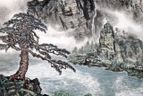 SK名家蒲家瑞四尺山水画《浓春烟景》