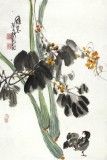 【已售】刘纪 四尺三开丝瓜大吉图《秋思》 中国画大家 真迹收藏