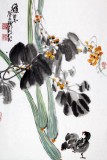 【已售】刘纪 四尺三开丝瓜大吉图《秋思》 中国画大家 真迹收藏