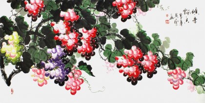 【已售】四尺餐厅葡萄图《硕果飘香》