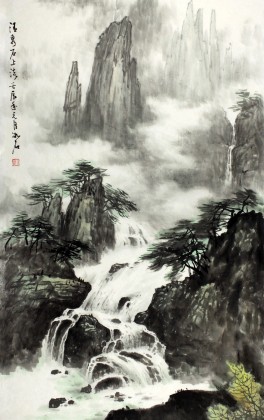SK山水画协会副主席程冰石三尺《清泉石上流》