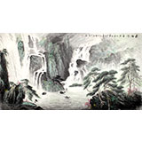 【已售】程冰石六尺办公室山水画《飞银泻玉》（询价）