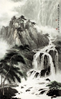 【已售】山水画协会副主席程冰石三尺《泉韵松风》