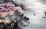 【已售】张慧仁六尺江南风景画《春风又绿江南岸》