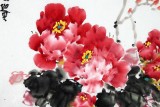 【已售】河南著名画家曲逸之四尺斗方牡丹《大富贵》