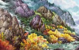 【已售】四尺精品朝鲜画《金刚山之秋》