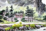 SK朝鲜一级画家 金元 作品《夏天的山谷》