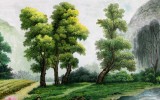 【已售】朝鲜一级艺术家 金永光 国画《故乡之春》