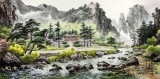 SK朝鲜一级画家 金元 作品《夏天的山谷》