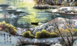 【已售】朝鲜一级艺术家 李广 作品《江畔冬日》