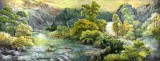 【已售】小八尺客厅朝鲜国画《故乡的堤坝》