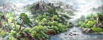 小八尺朝鲜画家李华作品《夏天》