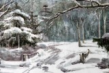【已售】小八尺朝鲜雪景国画《冬》