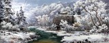 小八尺朝鲜雪景国画《冬天》