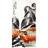 刘纪 三尺红叶山居《红叶山居图》 中国画大家 真迹收藏（询价）