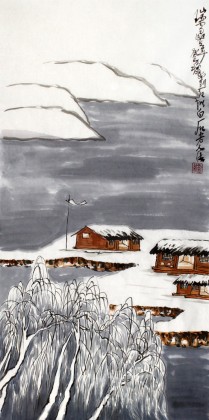 刘纪 三尺北方雪景图《瑞雪丰年》 中国画大家 真迹收藏（询价）