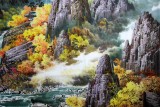 【已售】六尺朝鲜山水画《金刚山之秋》