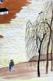 【已售】刘纪三尺精品山水画《问道柳梢鸟飞还》