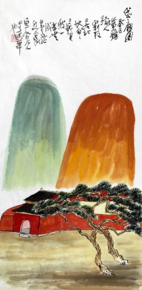 刘纪 三尺国画山水《岱庙图》 中国画大家 真迹收藏（询价）