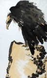 【已售】刘纪 三尺怪石国画《苍鹰图》 中国画大家 真迹收藏