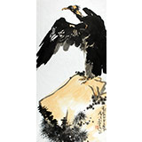 刘纪 三尺老鹫怪石国画《问道》 中国画大家 真迹收藏（询价）