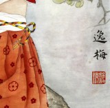 著名工笔画家赵逸梅《花絮少女》