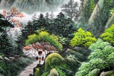 【已售】吴东六尺聚宝盆风景画《源远流长》