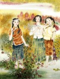 【已售】著名工笔画家赵逸梅仕女图