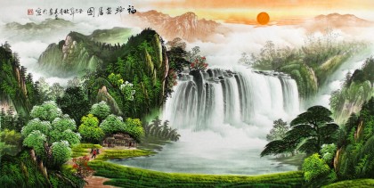 【已售】吴东四尺聚宝盆风水画《福地安居图》
