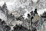【已售】名家庾超然四尺斗方国画山水《山静泉鸣图》