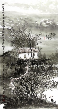 黄奇松三尺精品山水画《夏日清风》