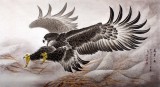 【已售】葛化帅六尺励志国画鹰《万里一击》