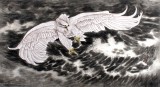 【已售】葛化帅六尺雄鹰展翅图《搏风击浪》