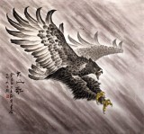 【已售】葛化帅六尺斗方雄鹰图《大风歌》