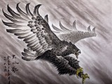 【已售】葛化帅六尺斗方雄鹰图《大风歌》