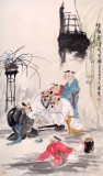 【已售】河南美协董书林四尺下棋图《棋趣图》