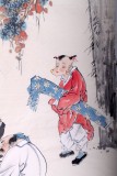 QA南海禅寺 妙林居士 四尺人物国画《杯酒桑麻诗兴浓》