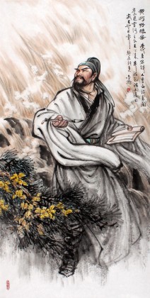 【已售】名家赵金鸰四尺李白人物《黄河抒怀图》(询价)