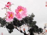【已售】河南著名画家曲逸之三尺国画牡丹《晨曲》