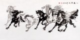 SK绥化美协理事徐鸿军四尺八骏图《八骏雄风》（询价）