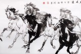 绥化美协理事徐鸿军四尺骏马图《八骏雄风图》（询价）